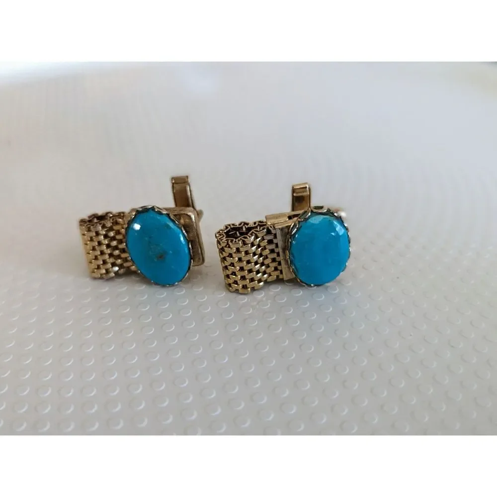 Vintage bundle of two mesh wrap around cuff links